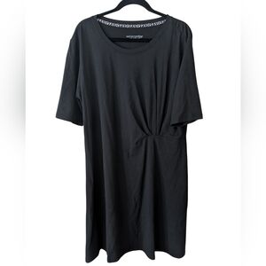 Soft Surroundings Black Jersey Go Lively Ruched Dress Size 1X